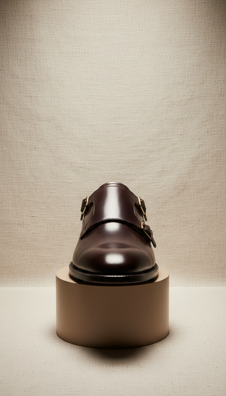Espresso double monk strap shoe
