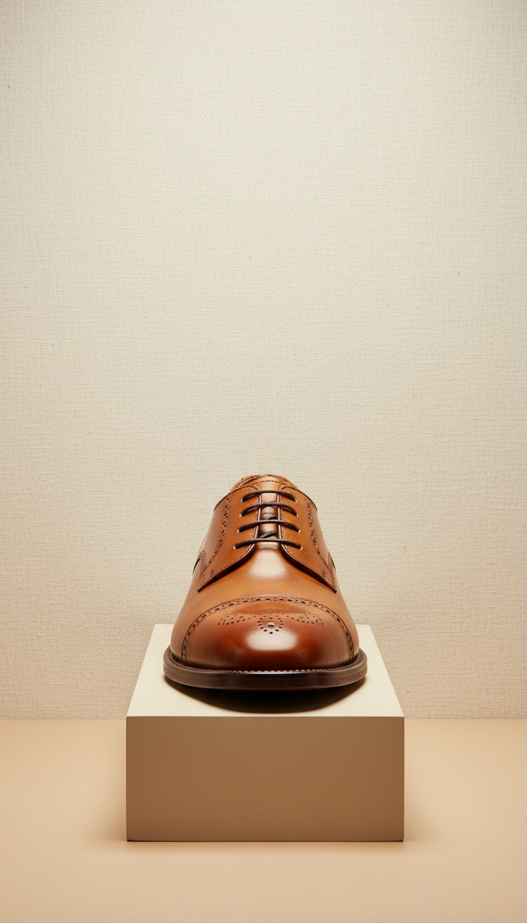 Chestnut leather oxford dress shoe